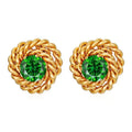 Retro Trendy Rose Zircon Stud Earrings - Viexta