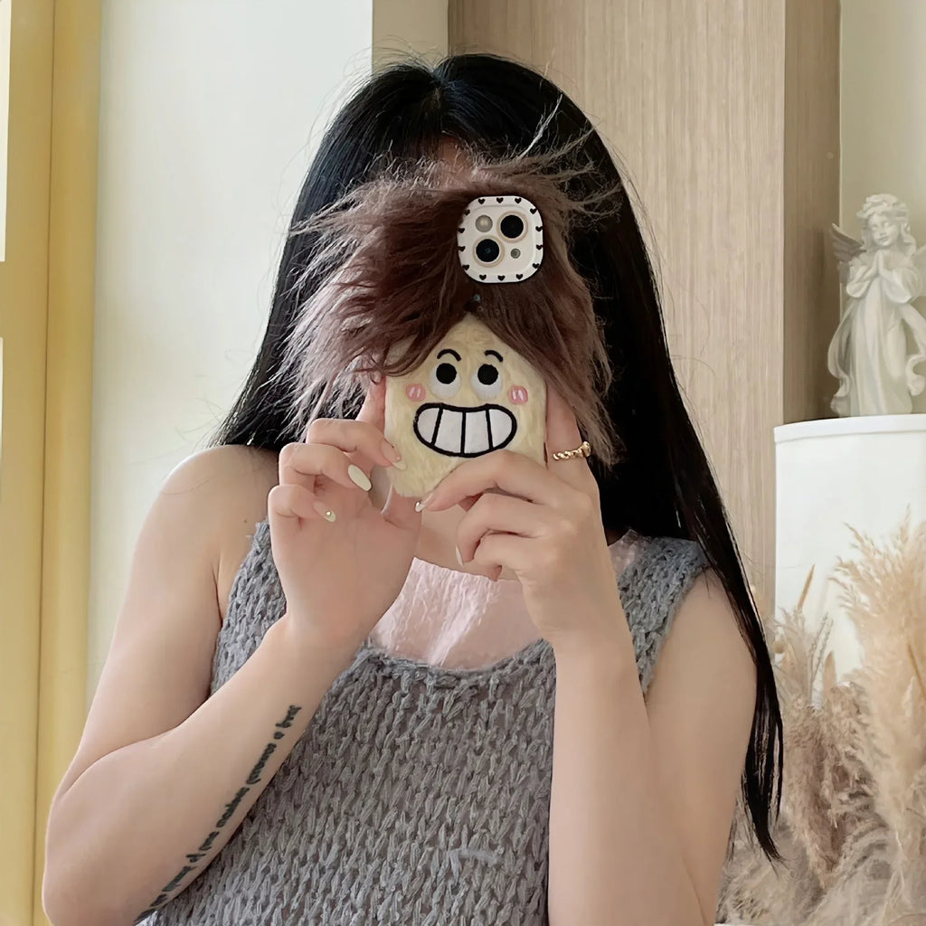 plush-long-hair-smirk-boy-iphone-case - Viexta