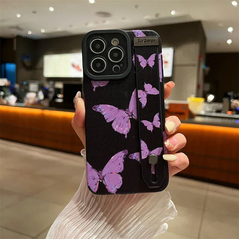 butterfly-wrist-strap-iphone-case - Viexta