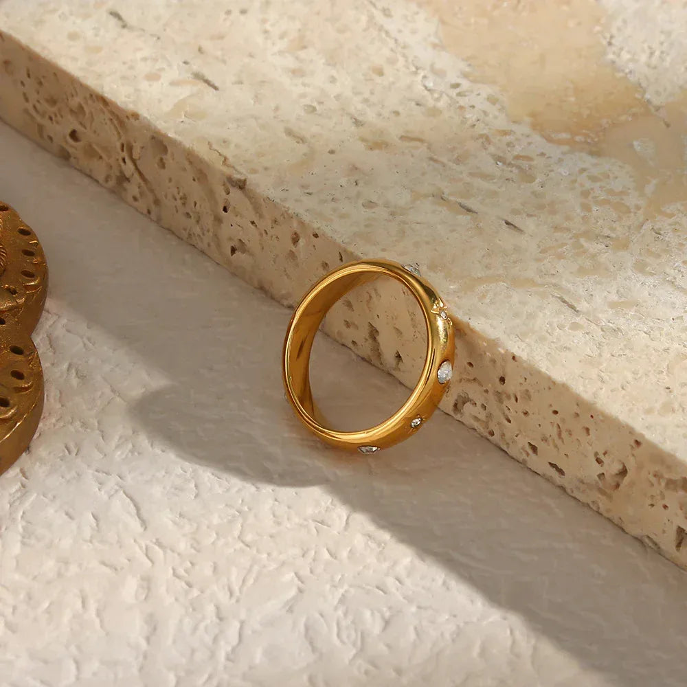 18k Luxury Temperament Flower Ring - Viexta