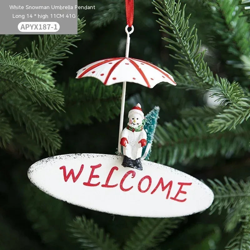 Nordic Iron Christmas Hot Air Decorations Tree Charms Hangings - Viexta