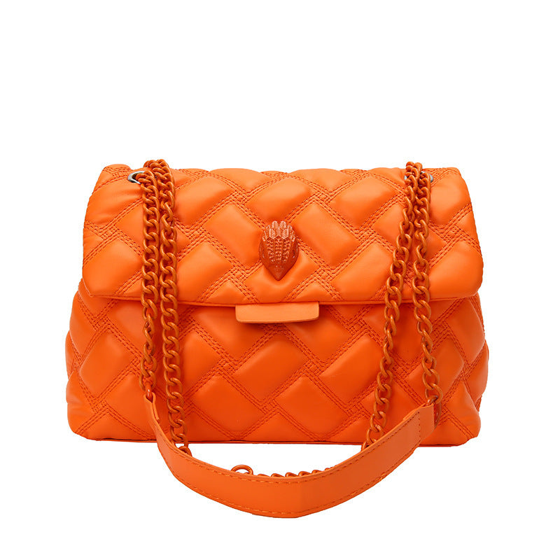 Plaid Embossed Chain Bag