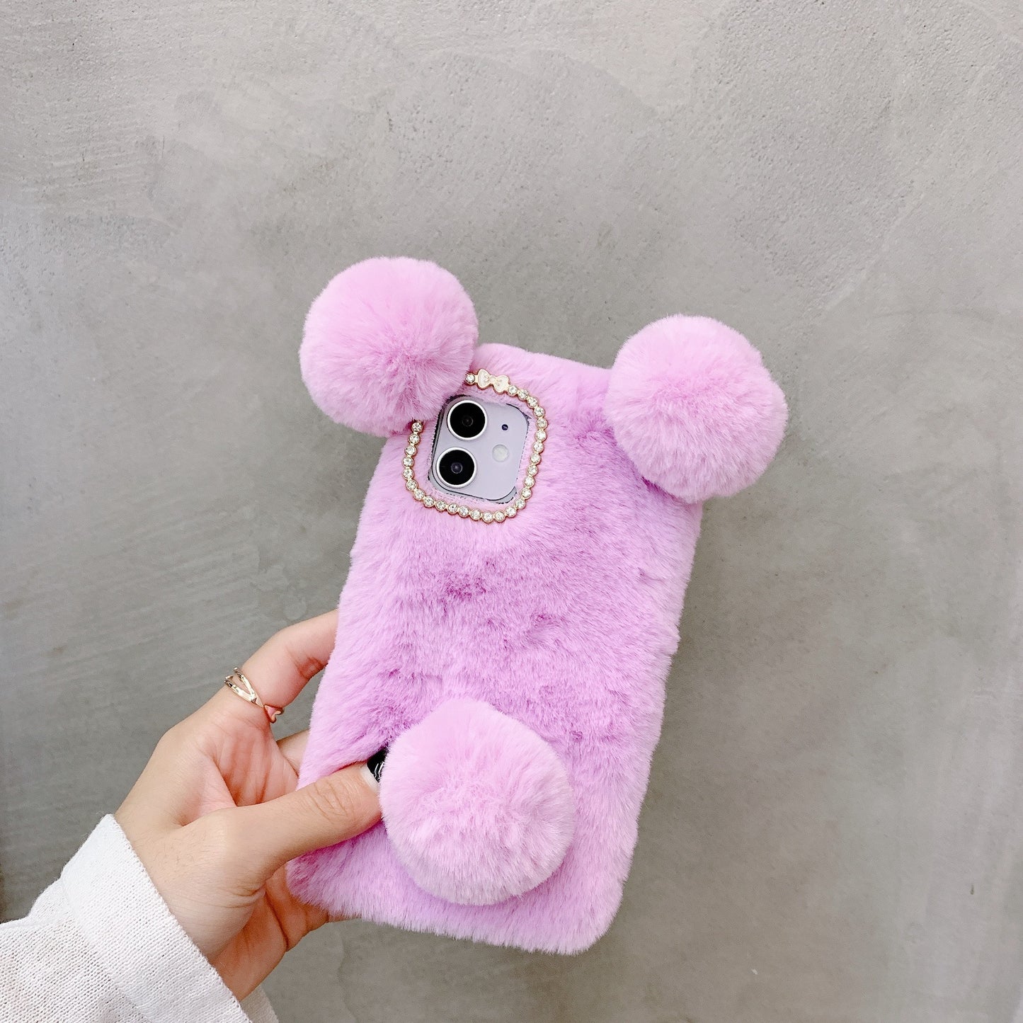 Cute Plush Panda Thermal iPhone Case