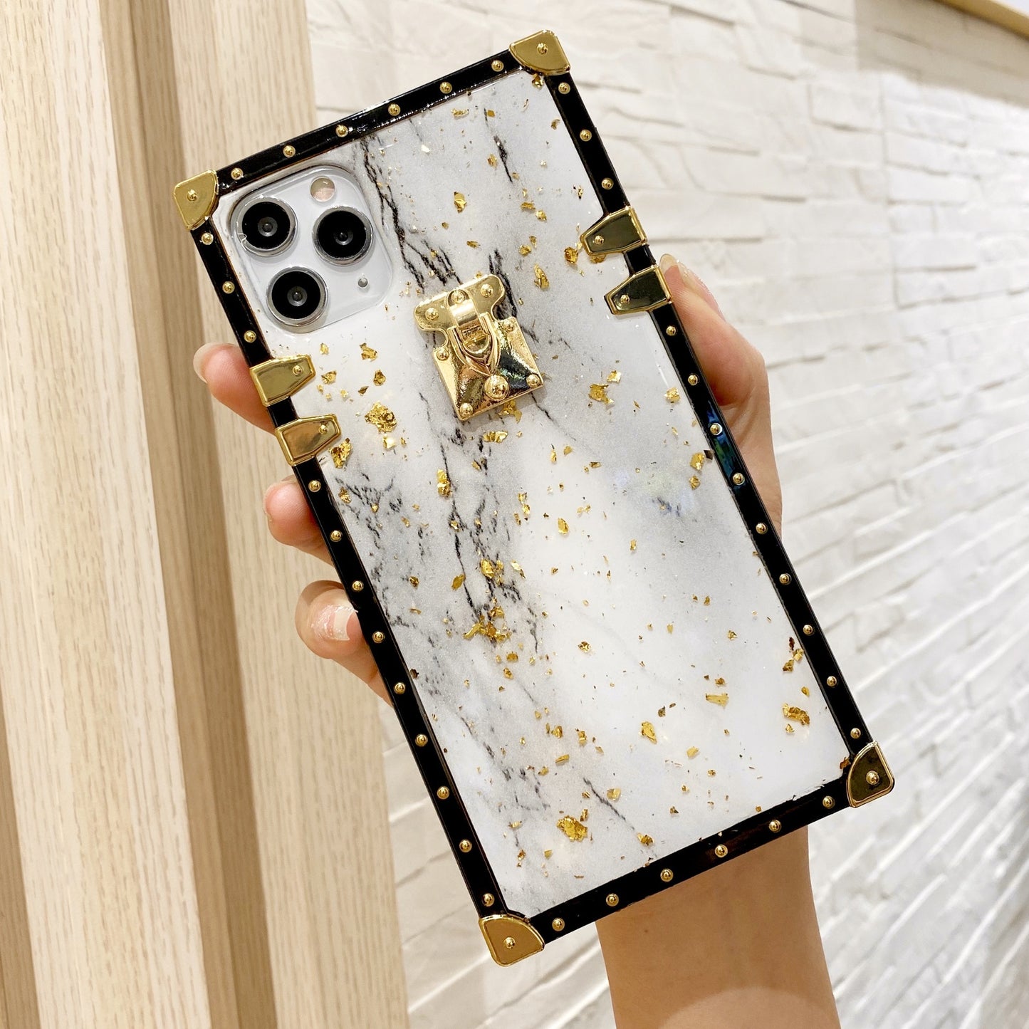 Gold foil drop gel iphone case