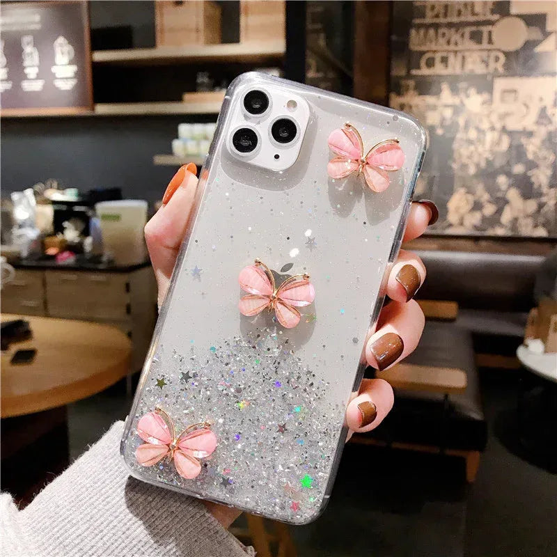 butterfly-glitter-starry-sky-iphone-case - Viexta