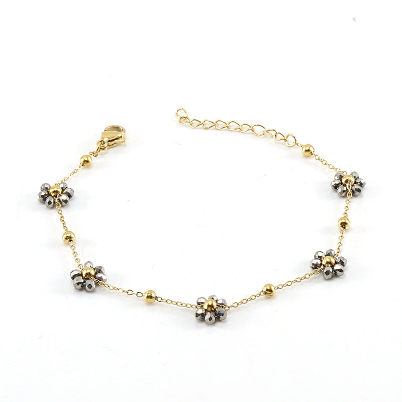 Floral Stainless Steel Bracelet for Women