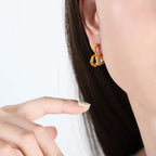 Heart-shaped Glass Drill Earrings - Viexta