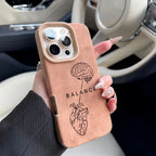 Heart Sketch Printed Fleece iPhone Case - Viexta