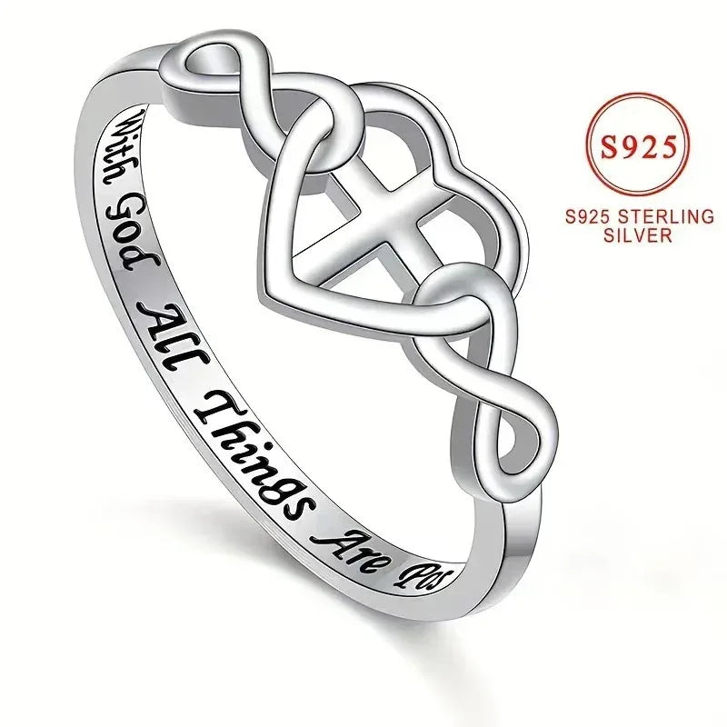 Cross Heart-shaped Ring For Men And Women - Viexta