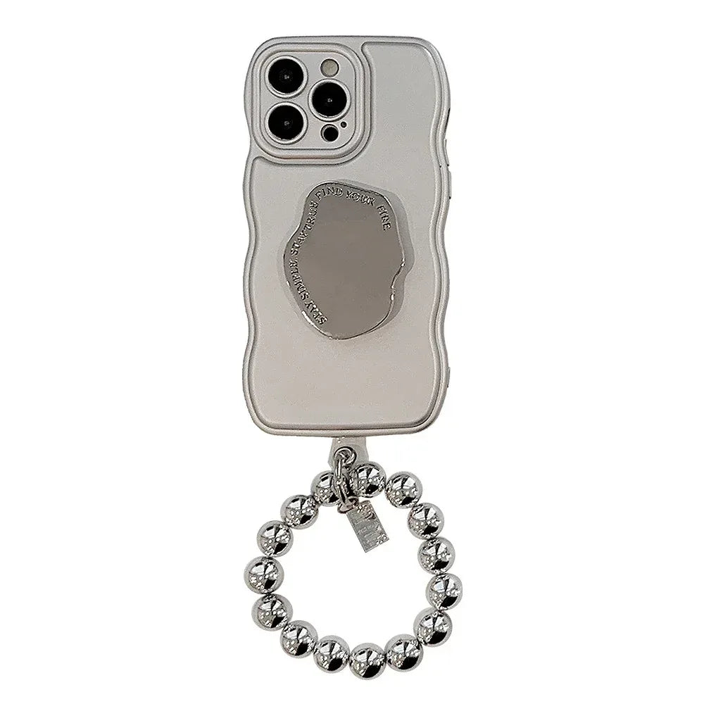 Niche Metal Silver Bracelet Electroplating Bracket iPhone Case - Viexta