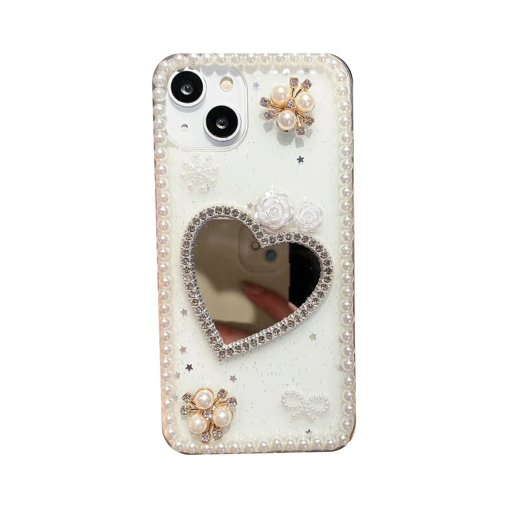 Love Pearl Transparent Mirror iPhone Case - Viexta