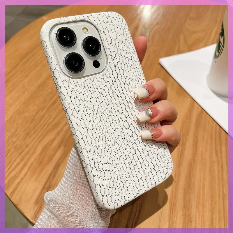 Gold Silk Snake Pattern Anti-fall iPhone Case - Viexta
