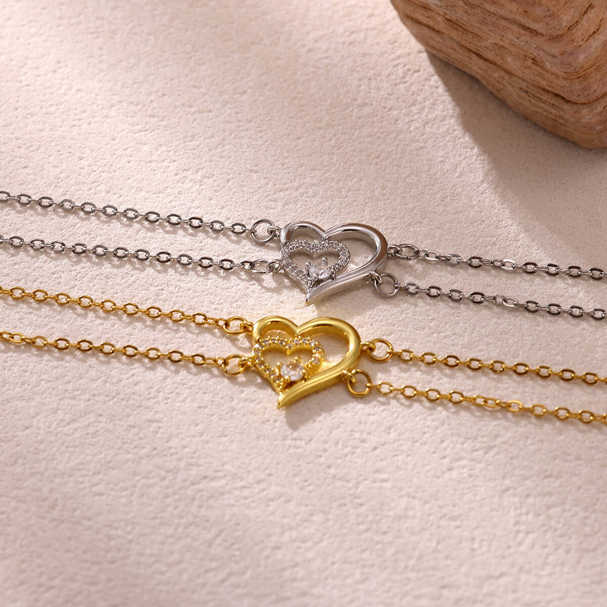 Adjustable Heart Zircon Bracelet