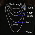 4mm Zircon Tennis Necklace In Stainless Steel - Viexta