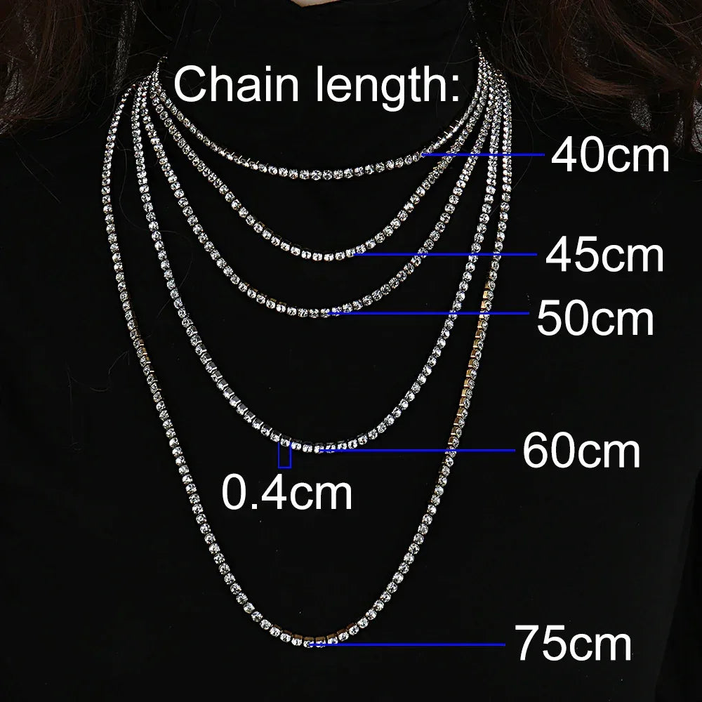 4mm Zircon Tennis Necklace In Stainless Steel - Viexta