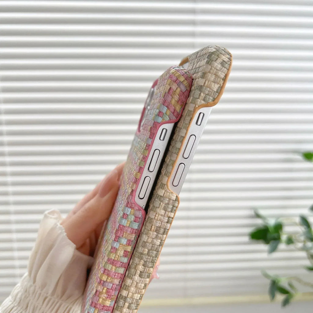 Woven Plaid Mobile iPhone Case - Viexta