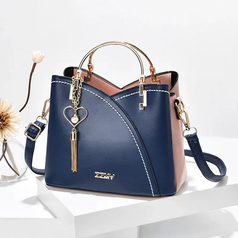 Color Block Handbag Love Tassel Decor Crossbody Bags For Women - Viexta