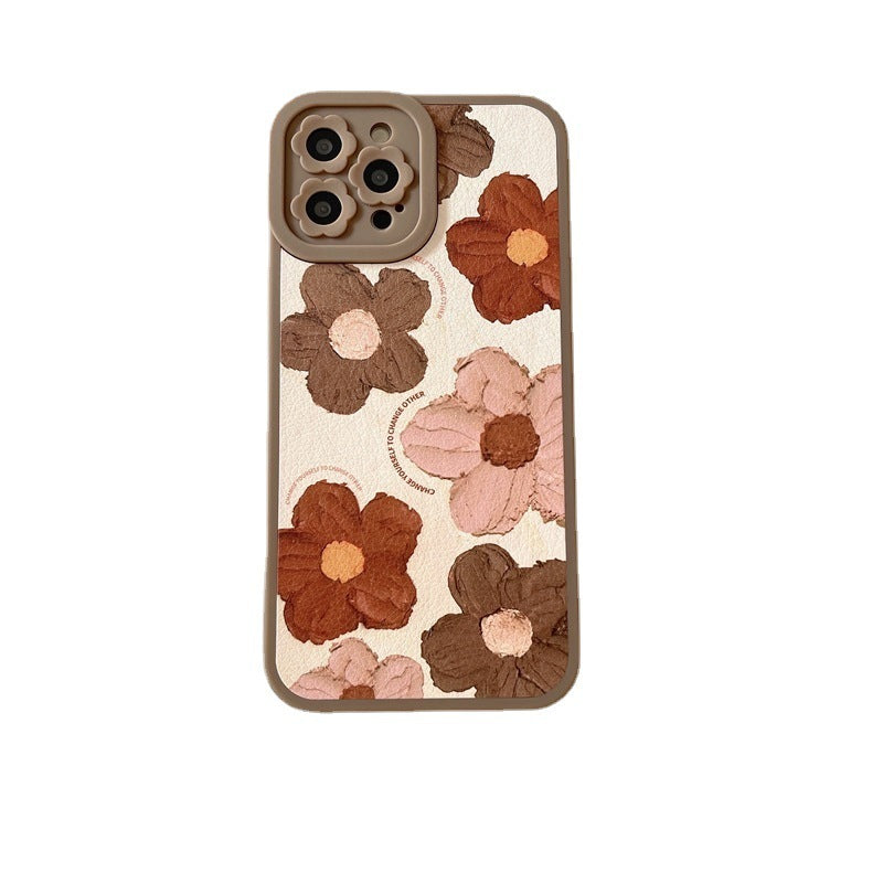 Retro Small Flower Silicone Soft iPhone Case