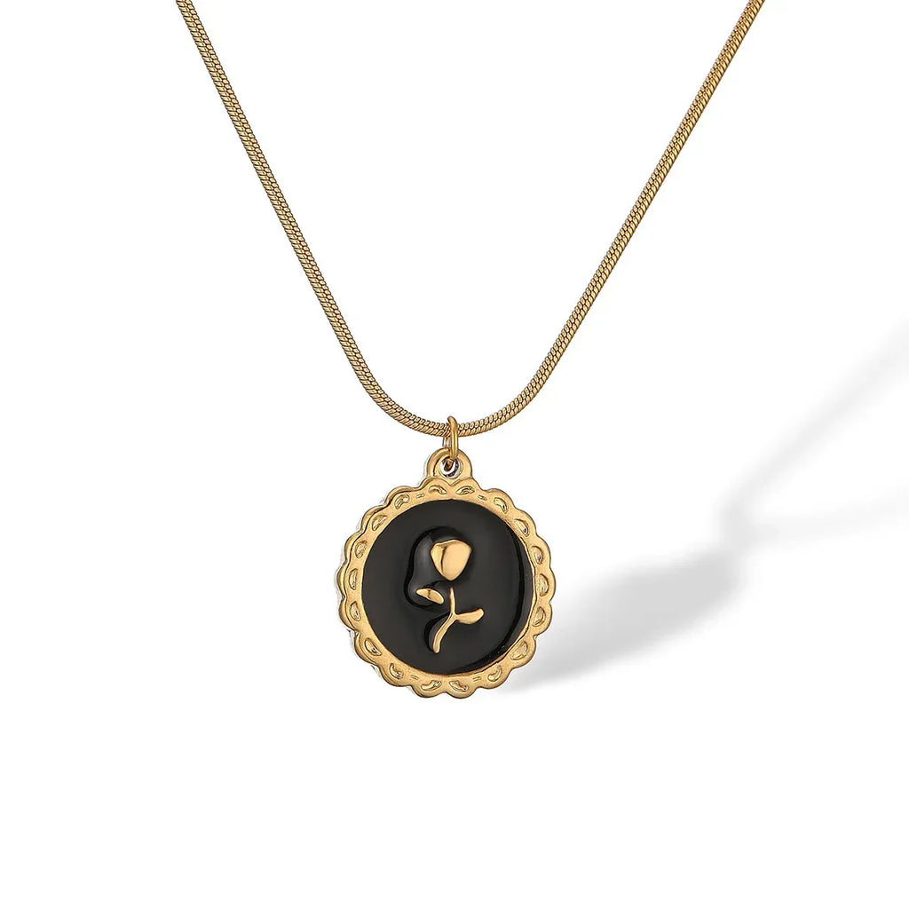 retro-oil-dripping-heart-geometric-pendant-necklace - Viexta
