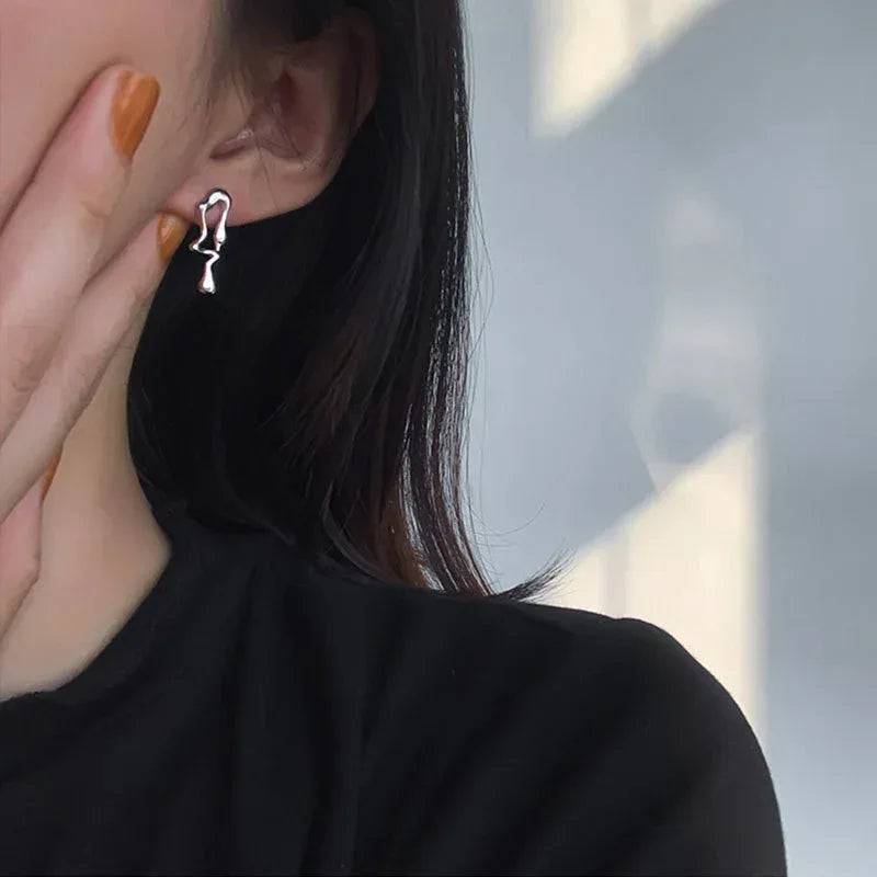 S925 Asymmetric Lava Earrings - Viexta