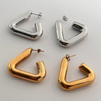 Charm Temperament Titanium Steel Triangle Earring
