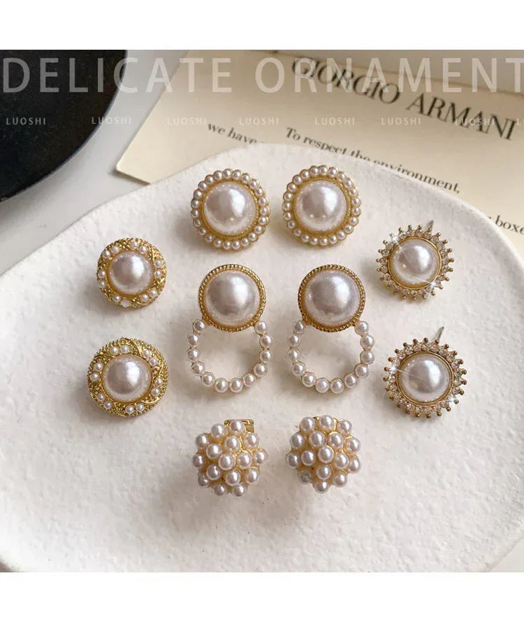 Baroque French Vintage Pearl Earrings - Viexta