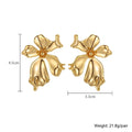 Metal Flower Petal Earrings - Viexta