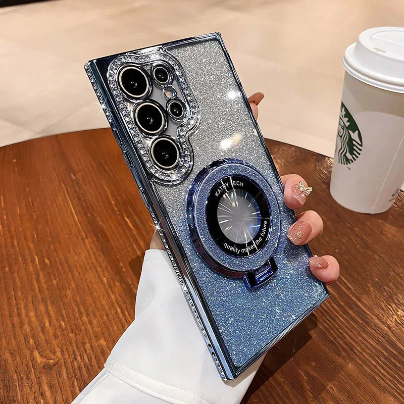 Glitter Magnetic Bracket Samsung Phone Case - Viexta