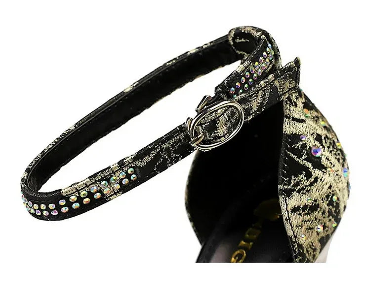 Low-cut Hollow Rhinestone Pearl High Heels - Viexta
