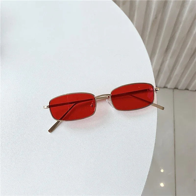 Trendy Small Frame Rectangular Sunglasses - Viexta