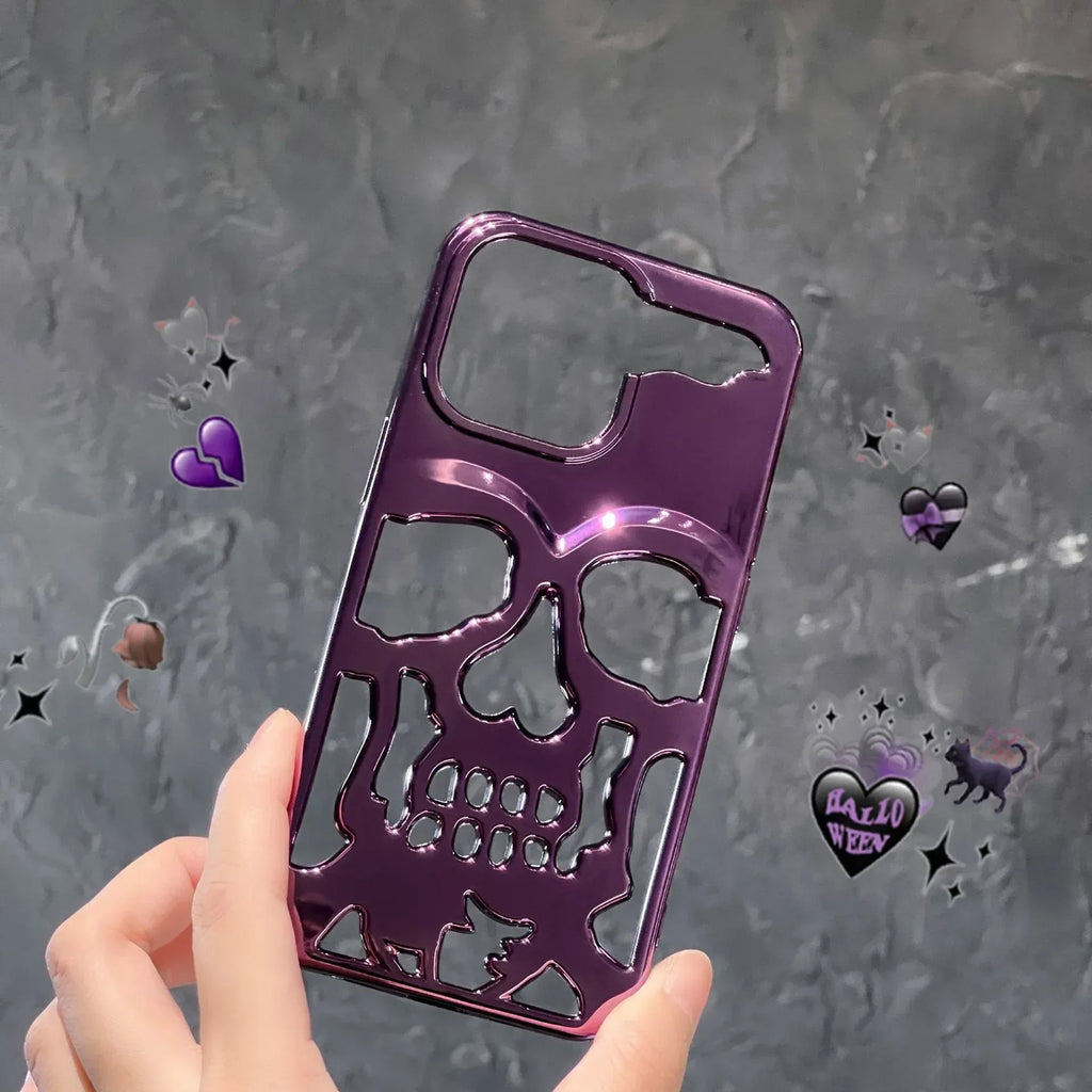 Luxury Plating 3D Skull Phone Case For I-Phone - Viexta
