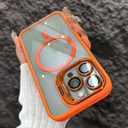 Invisible Bracket Transparent iPhone Case With CD Pattern Lens Protector - Viexta