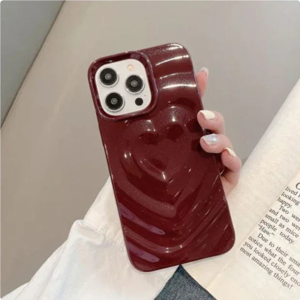 Love Wave Pattern Pleated Protective iPhone case - Viexta