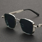 Vintage-style Square Metal Sunglasses With A Personalized Touch - Viexta