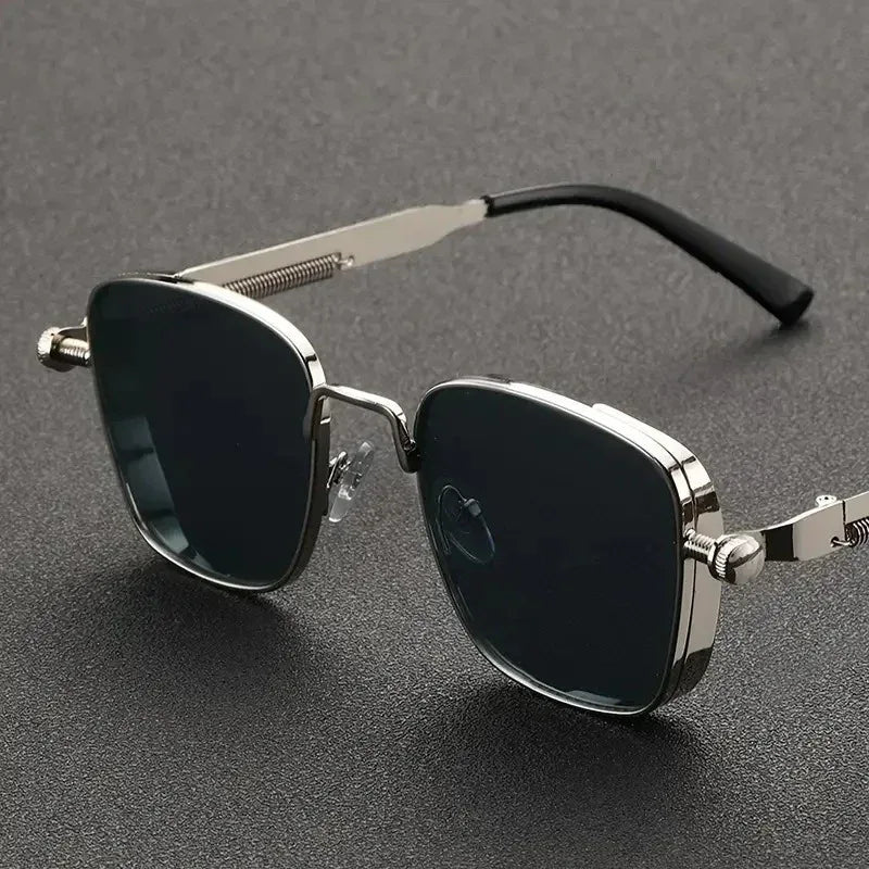 Vintage-style Square Metal Sunglasses With A Personalized Touch - Viexta