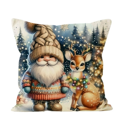 Living Room Sofa Decoration Christmas Cartoon Pillow Cover