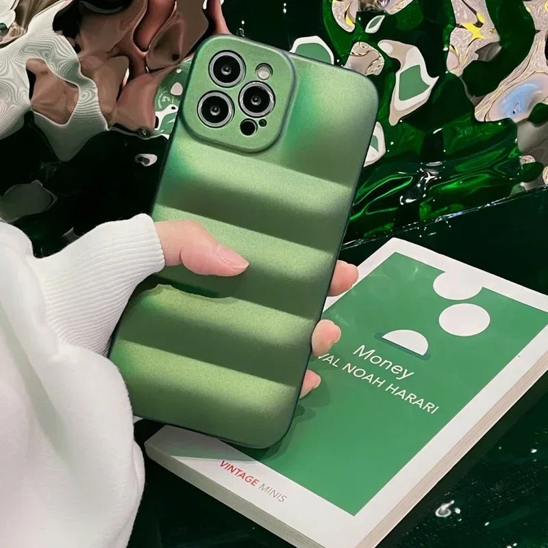 Solid Color Down Jacket Soft Cloth iPhone Case - Viexta