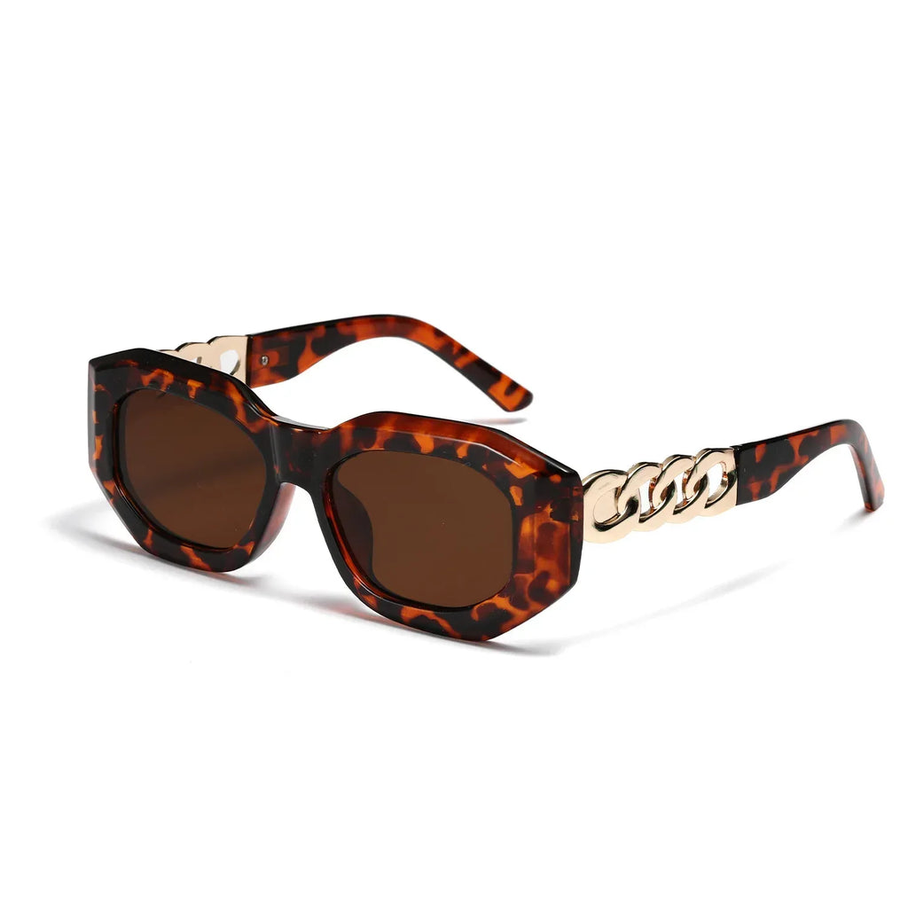 Square Spectacle Frame Black Women's Fashion Sunglasses - Viexta