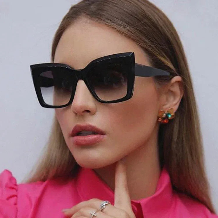 Women's Fashion Large Frame Cat Eye Sunglasses - Viexta