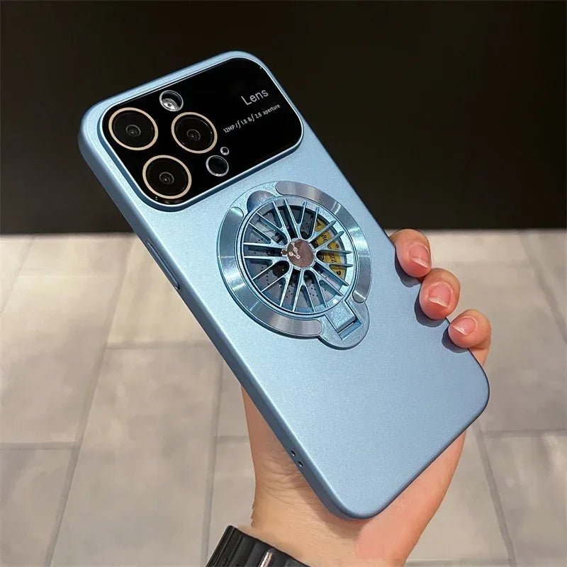 Rotating Gyro Decompression Bracket Large Window iPhone Case - Viexta