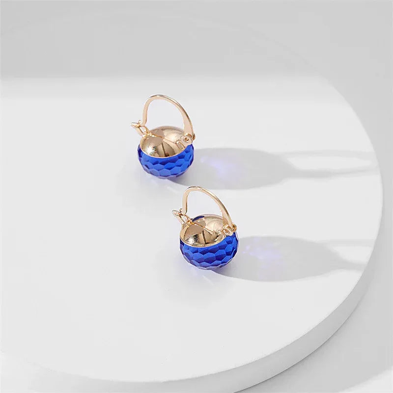 Stylish Round Crystal Ear Clips - Viexta