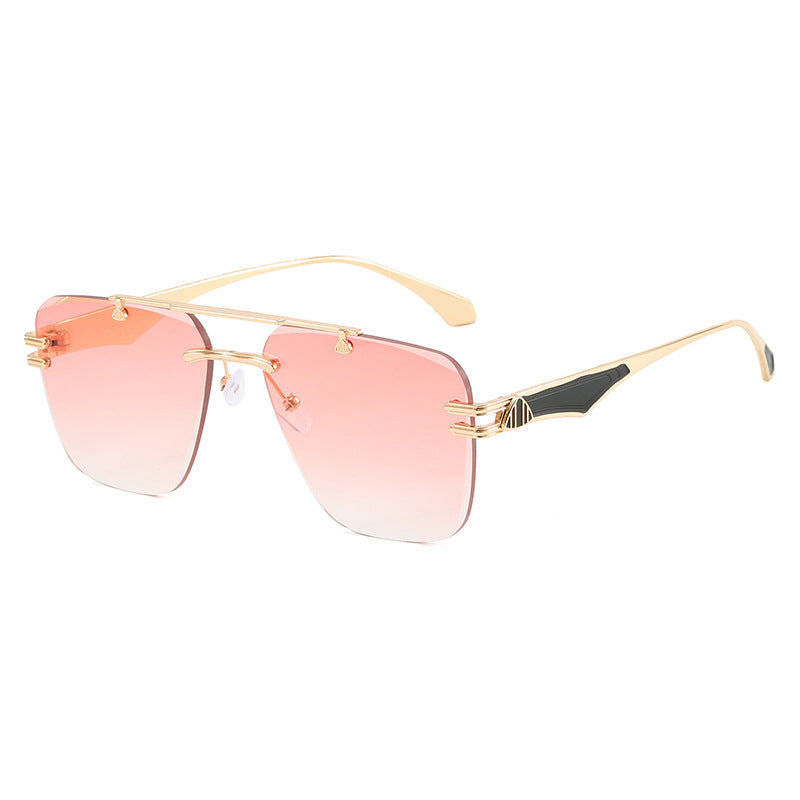 Frameless sunglasses, new trendy women's sunglasses, UV resistant driving ins, European and American sunglasses, high-end feel