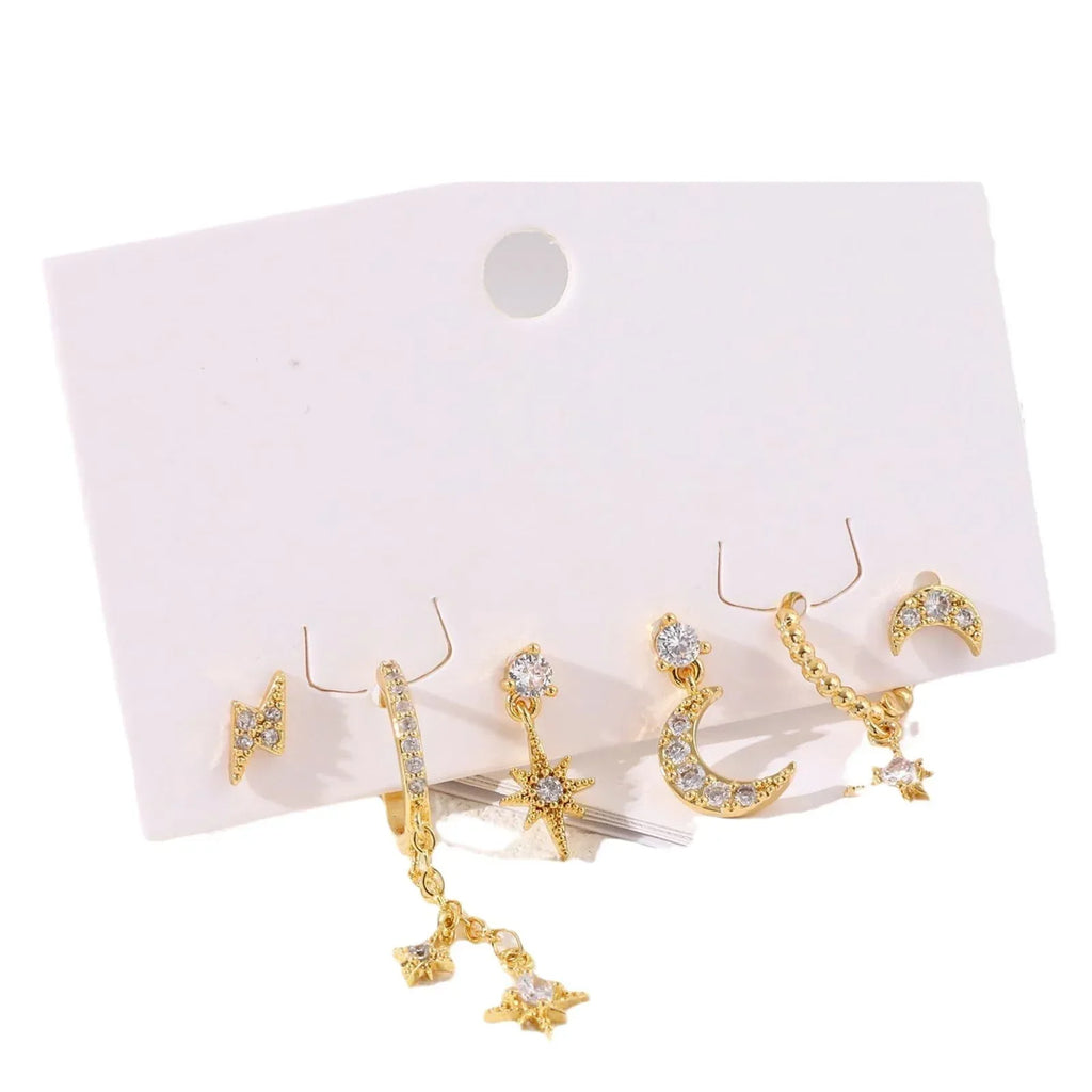 14k 6piece Women's Ear Stud Set - Viexta