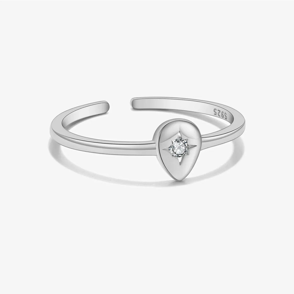 S925 Sterling Silver Eight Awn Star Micro Zircon Ring - Viexta
