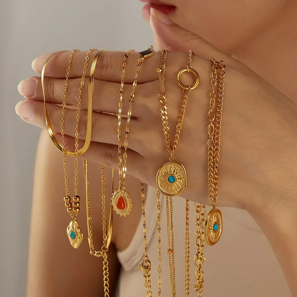 Retro Stainless Steel Pendant Necklace - Viexta