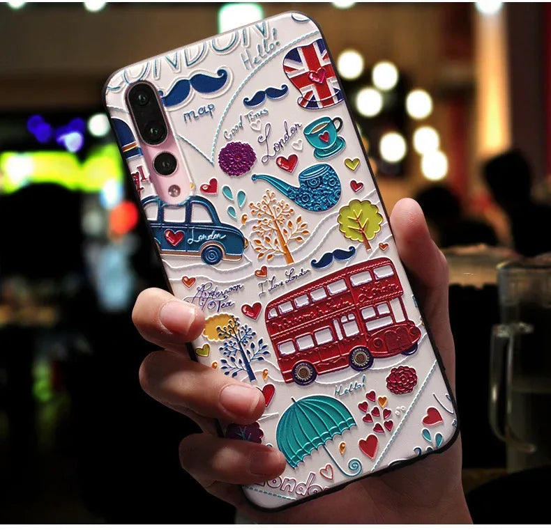 embossed-frosted-soft-shell-huawei-case - Viexta