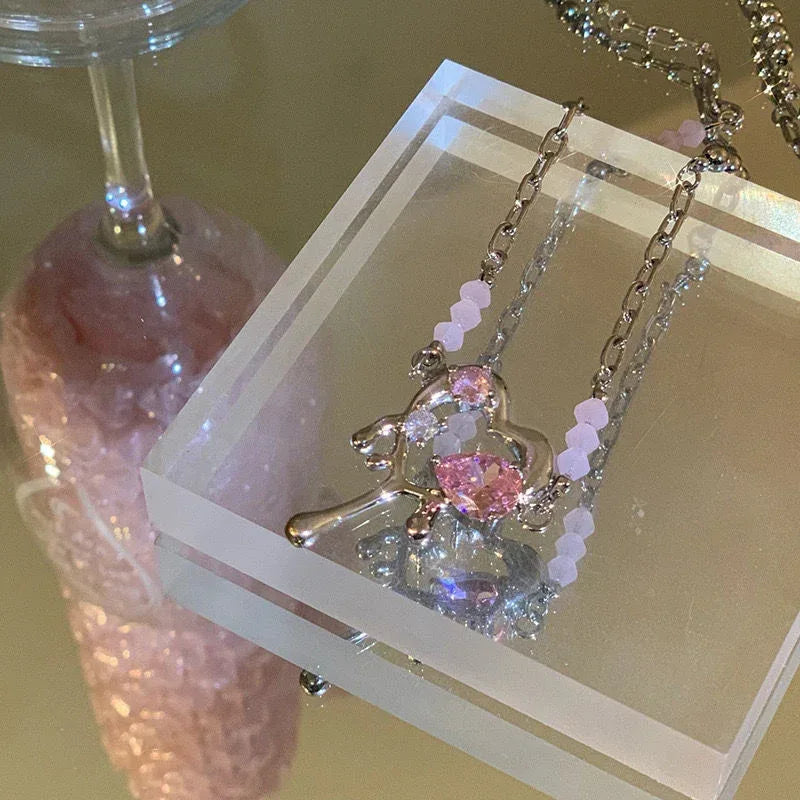 Peach Heart Necklace - Viexta