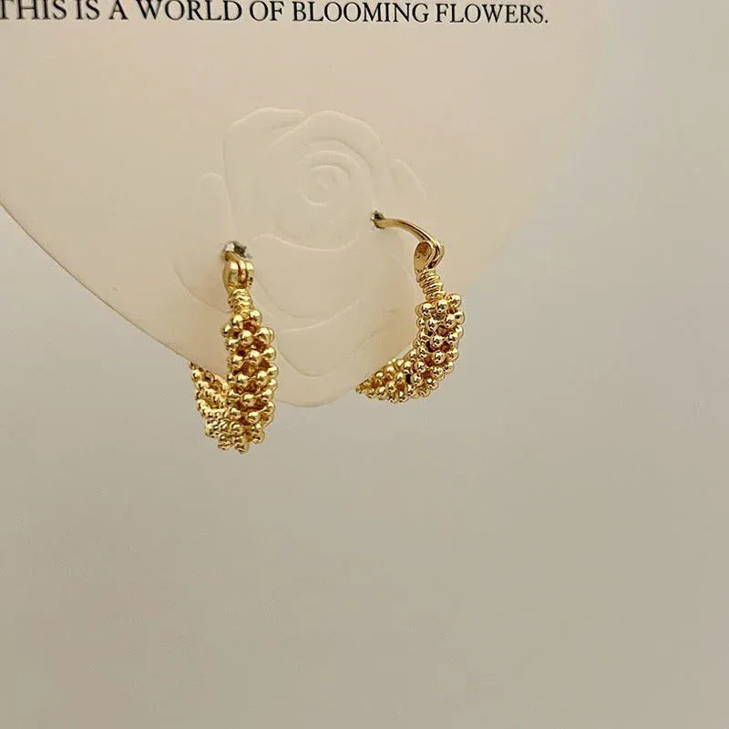 Retro Hong Kong Golden Versatile Earrings - Viexta