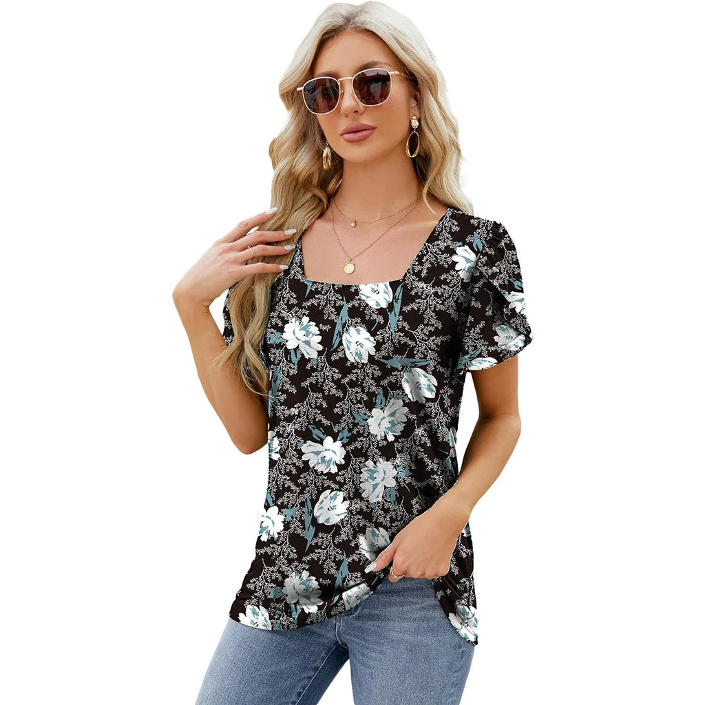 Bohemian Printed Short-sleeved T-shirt - Viexta