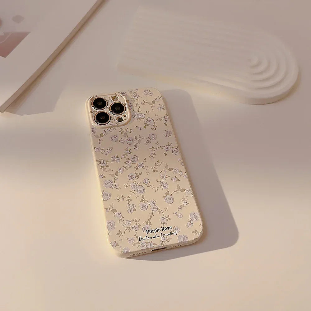 Korean Vintage Floral iPhone Case - Viexta